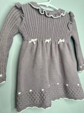 Cynthia Rowley little girls' purple crochet sweater dress 12 Months